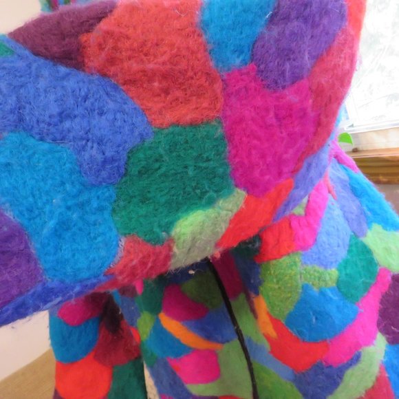 Vintage felted patchwork multicoloured April Cornell coat- stand out from crowd! - Picture 9 of 14